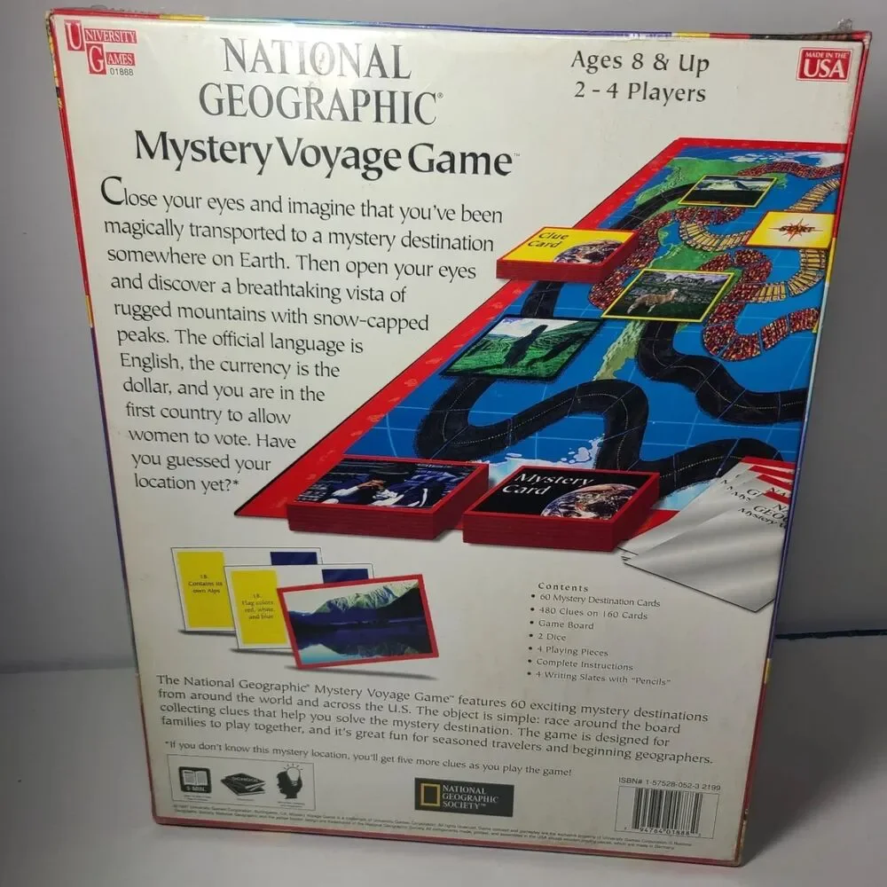 National Geographic Mystery Voyage Game Resealed 1997 University Games